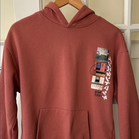 Zara Kids Rust Hoodie with Graphic Detail - Picture 4 of 11